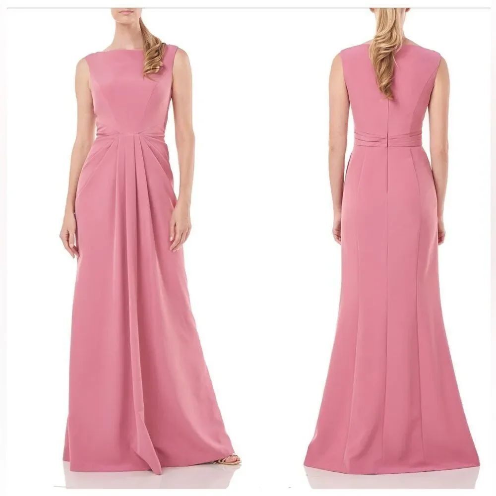 NWT Kay Unger Sansa Bateau Neck Gown Heather Rose Sz 4
